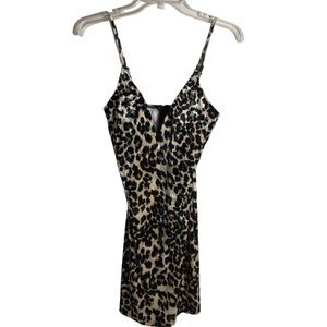 TRAC velvet animal print mini dress. Sz Large. New